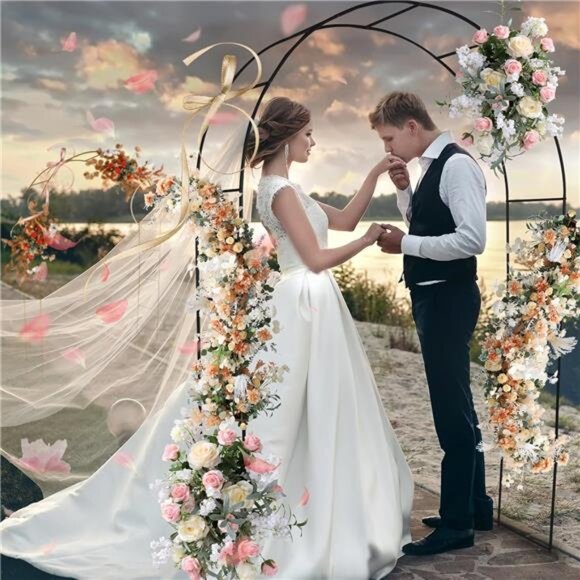 7.8ft Backdrop Stand-Balloon Arch Kit,Stable Balloon ArchFrame,Metal WeddingArch - Picture 4 of 7